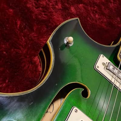 c.1960s Greco/Fujigen GR973SP MIJ Vintage Hollow Body Guitars Rare “Green Burst” image 6