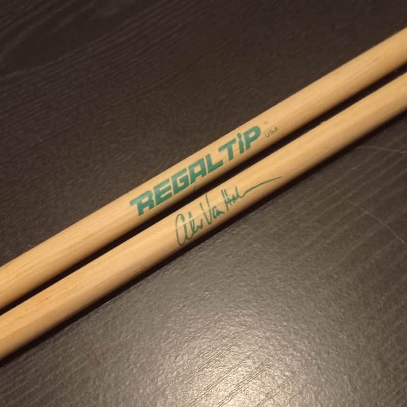 Regal Tip RARE/ Collectable Alex Van Halen signature drum sticks 90s - Lacquered selected Hickory image 1