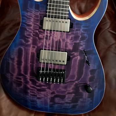 Mayones Duvell Elite 7 25.4" Curly Poplar top, Mahogany body, Wenge neck, Ebony fretboard 16", Velvetrone Pickups image 8