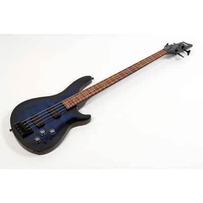 Schecter Guitar Research Omen Elite-4 4-String Electric Bass Guitar Regular See-Thru Blue Burst