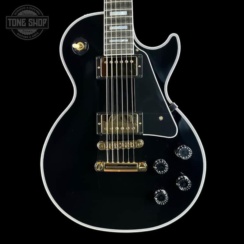 Gibson Custom Les Paul Custom Long Scale Ebony w/case CS601316 image 1