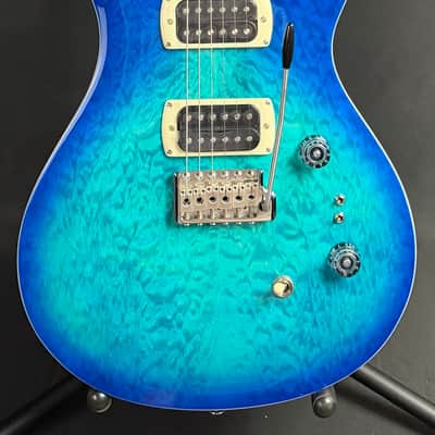 PRS SE Custom 24-08 Quilt Top Electric Guitar Lake Blue w/ Gig Bag image 1