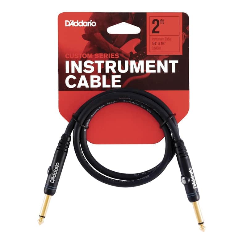 D'Addario Accessories Cable, Black, 2 Feet ()