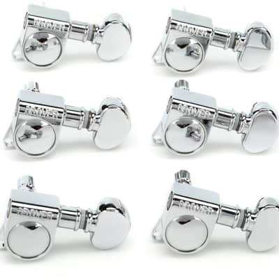 Grover 406C6 Mid-Size Locking Rotomatics Tuning Machine Set - 6-In-line - Chrome image 2