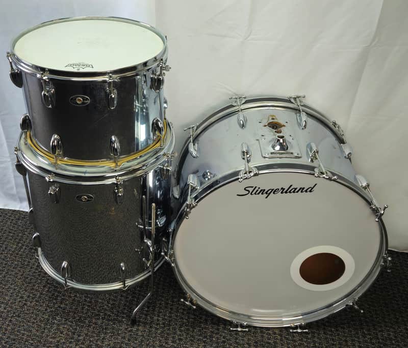 Slingerland Vintage Shell Pack 14x10-16x16-22x14 Late 1970s-Early 1980s - Chrome Over Wood image 1