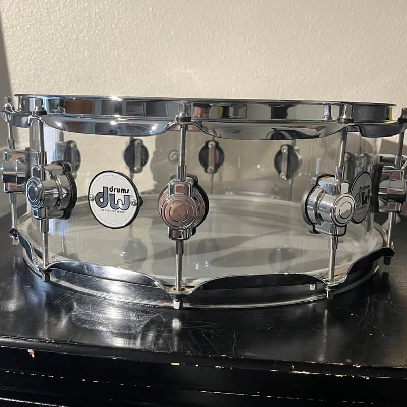 DW Design Series Acrylic 5.5x14" Snare Drum 2015 - Present - Clear Acrylic image 1