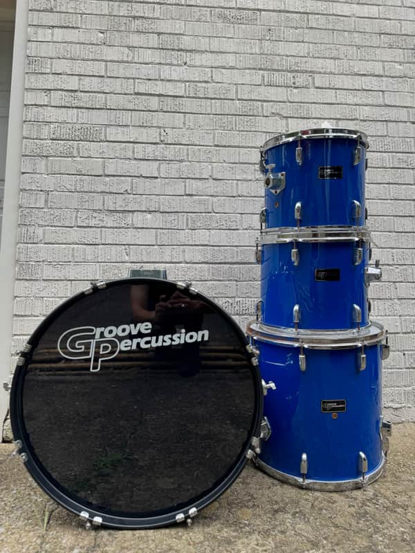 Groove Percussion 5 Piece Shell Pack Blue Drum Set image 1
