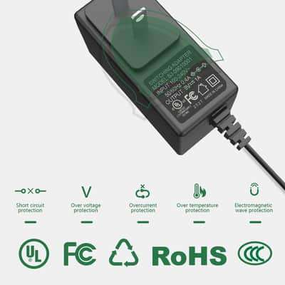 Guitar Pedal Power Supply, 9V DC 1A, BOSS PSA Adapter DC 9V Power Supply Cord for Most Brands of Guitar Affect Pedals Keyboard & Required 9 Volt 1000mA 800mA 500mA - Center Negative - 6.6FT image 4