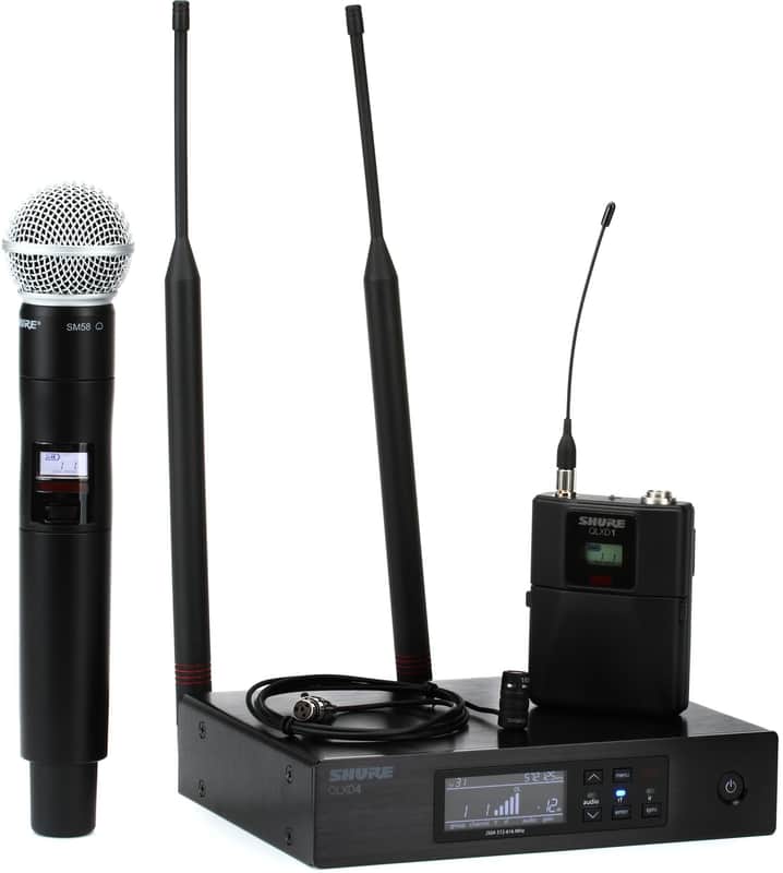 Shure QLXD124/85 Combo Wireless Handheld and Lavalier Microphone System - V50 Band image 1