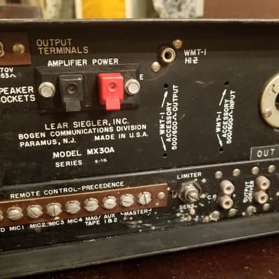 Bogen MX30A Mixer Amplifier 30 Watt 7868 Tube Amp PA Head 1965 - Black image 6