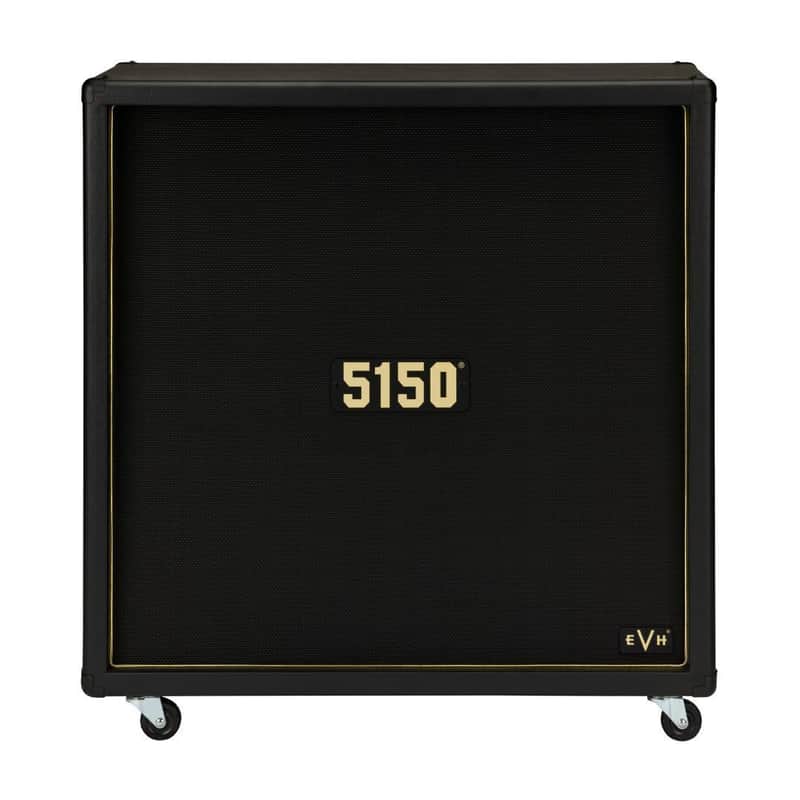 EVH 5150 Iconic Series EL34 160W 4x12 Amp Cabinet with 1/4-Inch Parallel Speaker Input Jack and Two Recessed Side-Mounted Steel Bars (Black) image 1