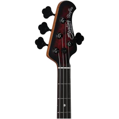Sterling by Music Man Ray34 Electric Bass Guitar, Dark Scarlet Burst, Open Box (Very Good) image 7