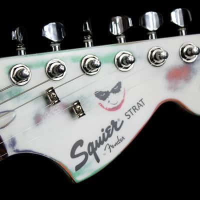 Custom Painted and Upgraded Fender Squier Strat - Aged and Worn With Graphics and Matching Headstock image 6