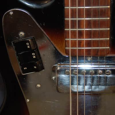 Maier by Guyatone Two Pickup Mirror'd Pickguard Solid Body Original Case 1960's Sunburst image 4