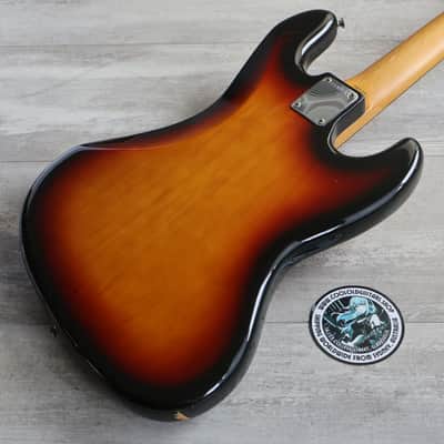 1992 Fender Japan JB62-650L '62 Reissue LH Left Handed Jazz Bass (Sunburst) image 8