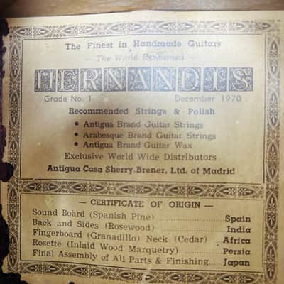 Hernandis Grade No. 1 Vintage 1970 Classical Guitar image 4