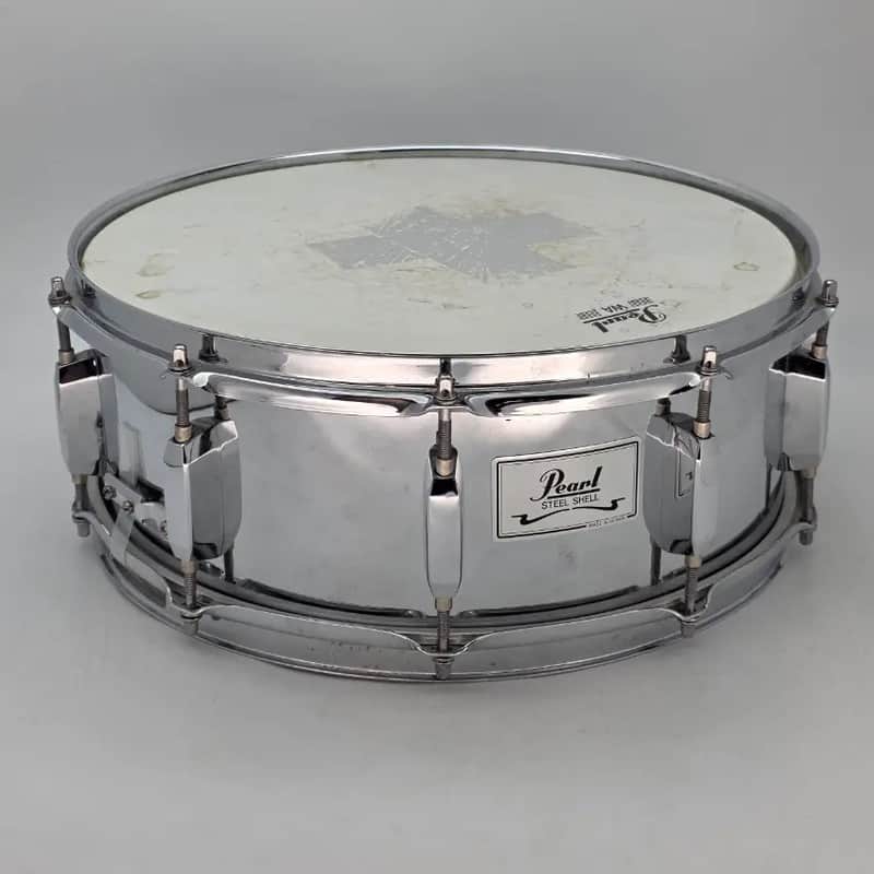 Used Pearl Steel Shell 14x5.5 Snare Drum - Good image 1