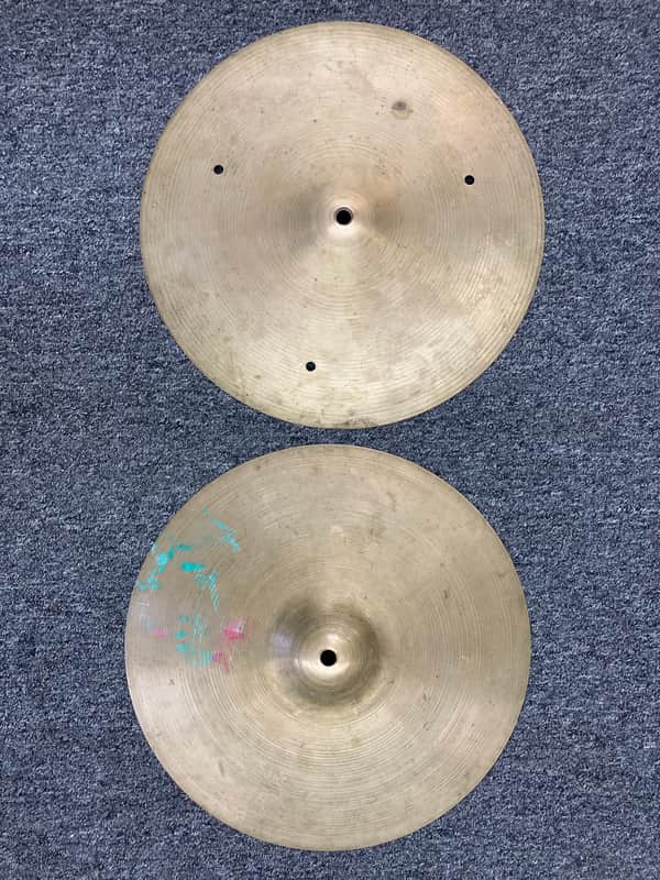 60s – 70s Zildjian Top / pre-Sabian Zil Co by AZ Co Bottom  14” hi hats image 1