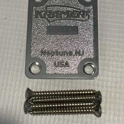 1986 Kramer USA Pacer Guitar Chrome E Series Neptune, NJ Neckplate w/ Hang Tags image 4