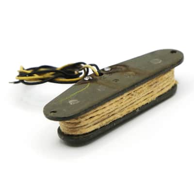 1978 Fender Telecaster Bass Pickup Rare Tele Staggered 4 Pole Piece White Cloth Gray Bobbin Yellow Black Plastic Wire Precision P Bass (#2 - 122378 - 7.42) image 8