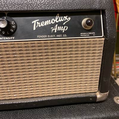 Fender Tremolux 2-Channel 35-Watt 2x10" Piggyback Guitar Amp 1963 - 1966 - Black Panel image 4