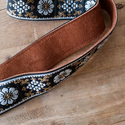 Suede-Backed Vintage Guitar Strap. "Sugar Magnolia". Handmade in London. image 3