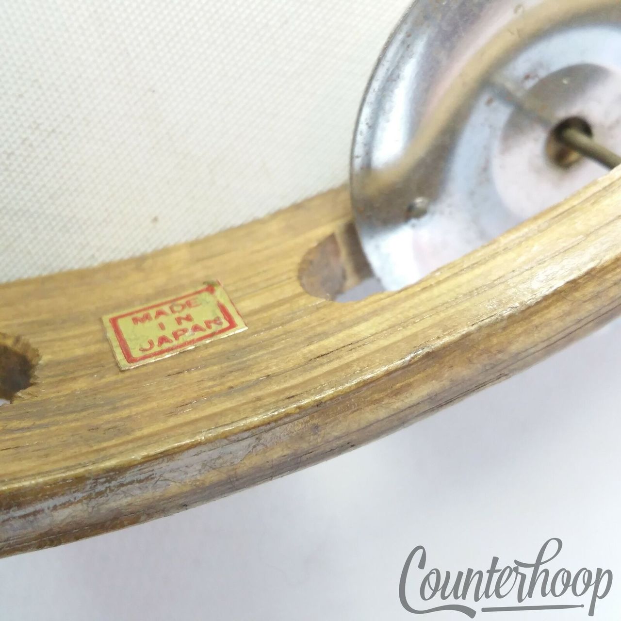 Pearl 8"Wood Tambourine Vintage 60s Hi-Hat Cymbal Percussion 1ply Mahogany Japan — main photograph
