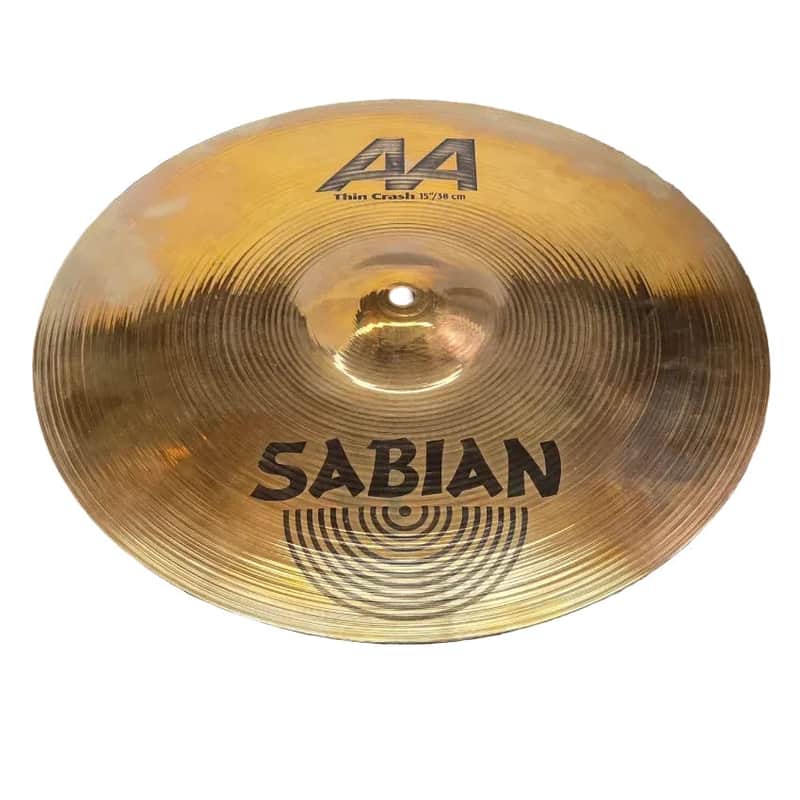 Used Sabian AA Thin Crash Cymbal 15" 836 grams - Good image 1