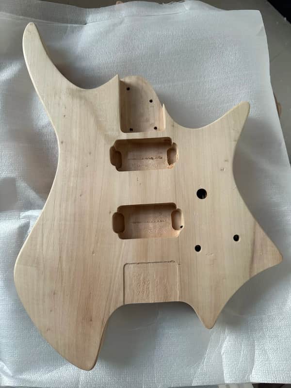 Unfinished Polar Wood Headless Guitar Body DIY Project image 1