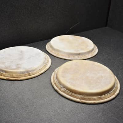 AK leather head for djembe/bongo set 3pc 11"+12" 2000s - Skin image 9