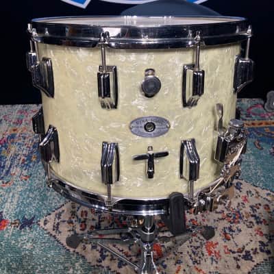 Rogers -1960s Dyna-Sonic 10x14" Marching Snare Drum, White Marine Pearl image 4