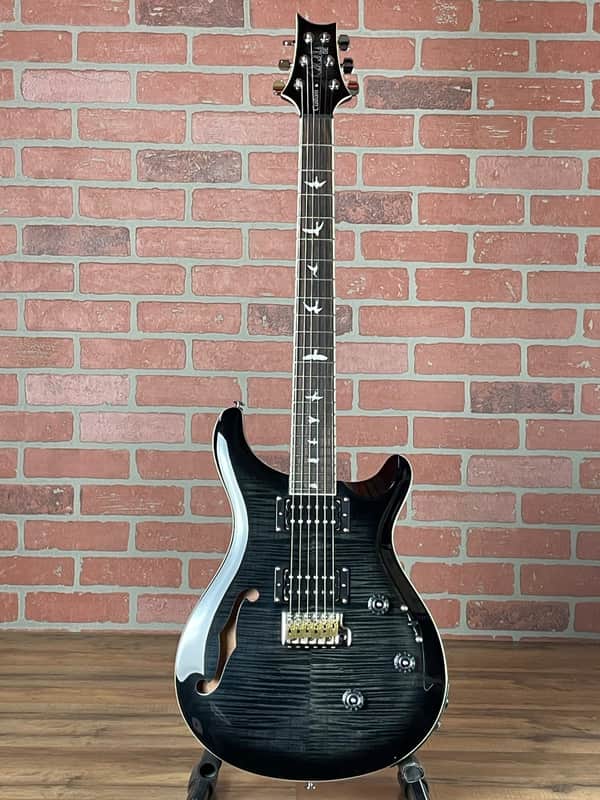 PRS SE Custom 24 Semi-hollow Piezo Electric Guitar - Charcoal Burst image 1
