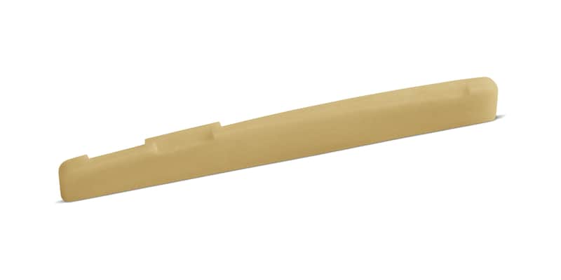 Unbleached 75 x 9 x 3.2 mm Compensated B with Slanted Bass Bone Saddle – Fits Some Post-2000 Epiphone® Guitars image 1