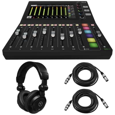 Mackie DLZ Creator Adaptive Digital Mixer with Mix Agent Technology, Bundle with TAPH100 Headphones and 2x XLR Cables image 1