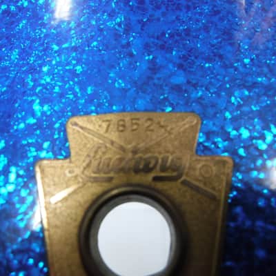 60's Ludwig 5x14" Pioneer Snare No. 491 Blue Sparkle-All Original-Excellent! image 13