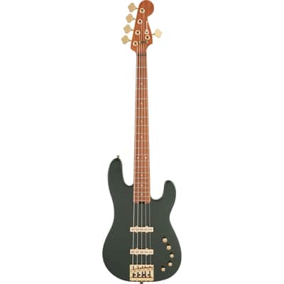 Charvel Pro Mod San Dimas JJ V Electric Bass, 5-String, Lambo Green image 2