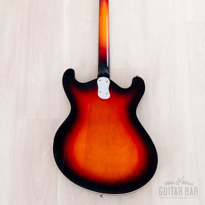 1966 Mosrite Combo Vintage Semi-Hollow Bass Sunburst, Near-Mint w/ Case, Hangtag image 3