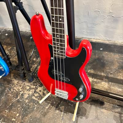 Red Silvertone Precision Bass Plays and Sounds good! image 2