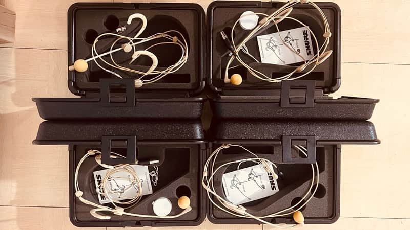 Set of 4 Shure WBH54T Beta 54 Supercardioid Headworn Condenser Microphone 2007 Tan image 1