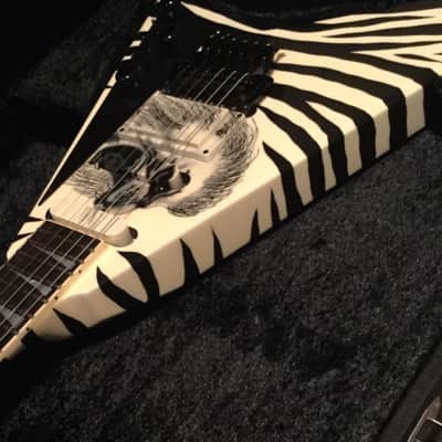 Jackson USA Custom Shop Randy Rhoads Custom 1988 Black/White Zebra w/ Lions Head Custom Graphic image 2