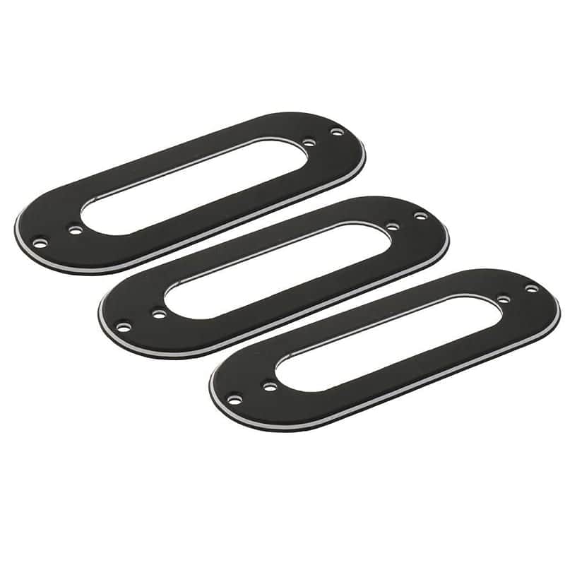 3PCS Black Guitar Single Coil Pickup Rings Frames image 1