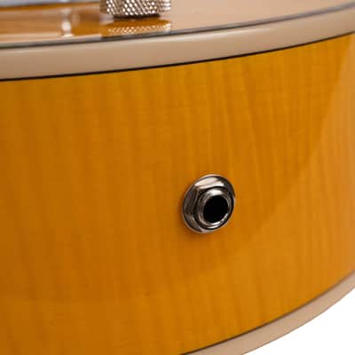 Gold Tone Mojo Flamed Solid Maple Top Mahogany Round Neck Resonator Guitar with Pickup & Hard Case image 11