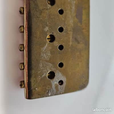 NOS Mighty Mite Hardtail Strat Bridge Solid Brass Plate & Saddles 1980s image 3