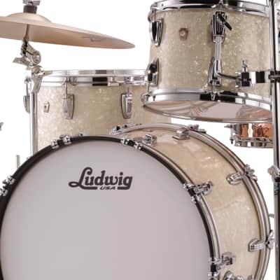 Ludwig Classic Maple FAB Vintage White Marine 3-piece Shell Pack 13/16/22 - NEW image 5