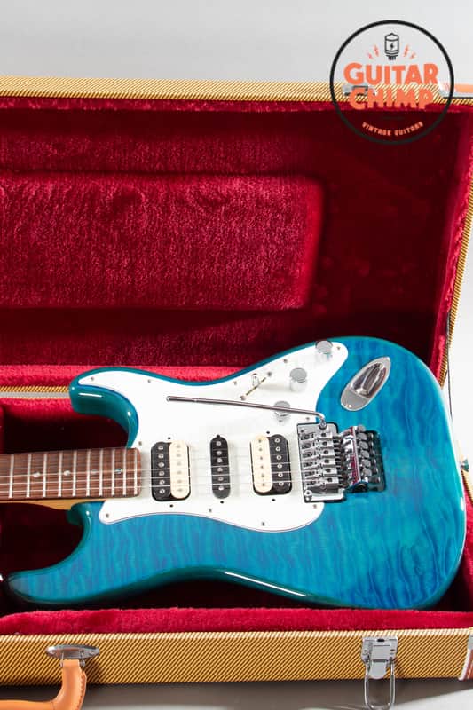 2019 Fender Japan MIJ Michiya Haruhata Stratocaster Caribbean Blue Transparent Tweed HSC image 1