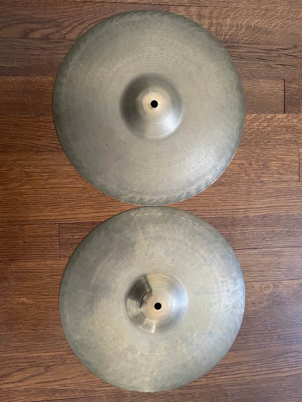 Zildjian Avedis 12” Transition Stamp (1950s) Pair Hi-Hat Cymbals image 1