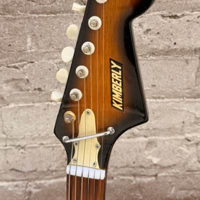 Vintage 1960s Kimberly Solid Offset Body Electric Guitar — Sunburst image 3