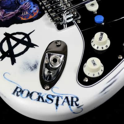 Custom Painted and Upgraded Fender Squier Bullet Strat Series - Aged and Worn with Custom Graphics image 13