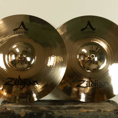 Zildjian 14" A Custom Hi Hat Cymbals 1024g 1173g image 1