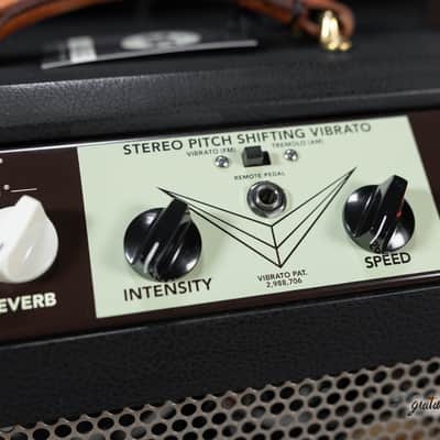Magnatone Panoramic Stereo 12+12W Vibrato 2x10” Combo Amp – Black w/ Black Grill image 4